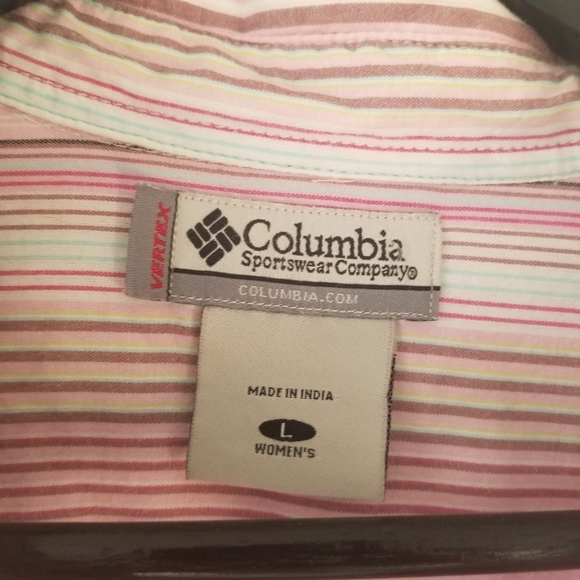 Columbia vertex pink stripe button front shirt - Picture 3 of 7